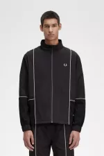 Fred Perry Piped Shell Men’s Jackets Black CBQUV6194