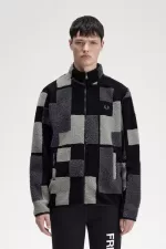 Fred Perry Pixel Borg Fleece Men’s Sweatshirts Black HWZDB5381