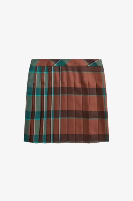 Fred Perry Pleated Tartan Women’s Skirts Whisky Brown KTQNP6208