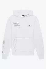 Fred Perry Printed Hooded Sweat Men’s Shirt White BWFHS8035