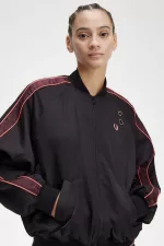 Fred Perry Printed Lining Bomber Women’s Jackets Black WLCGI7512