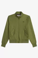 Fred Perry Printed Lining Zip-Through Women’s Jackets Parka Green ZFINV5279