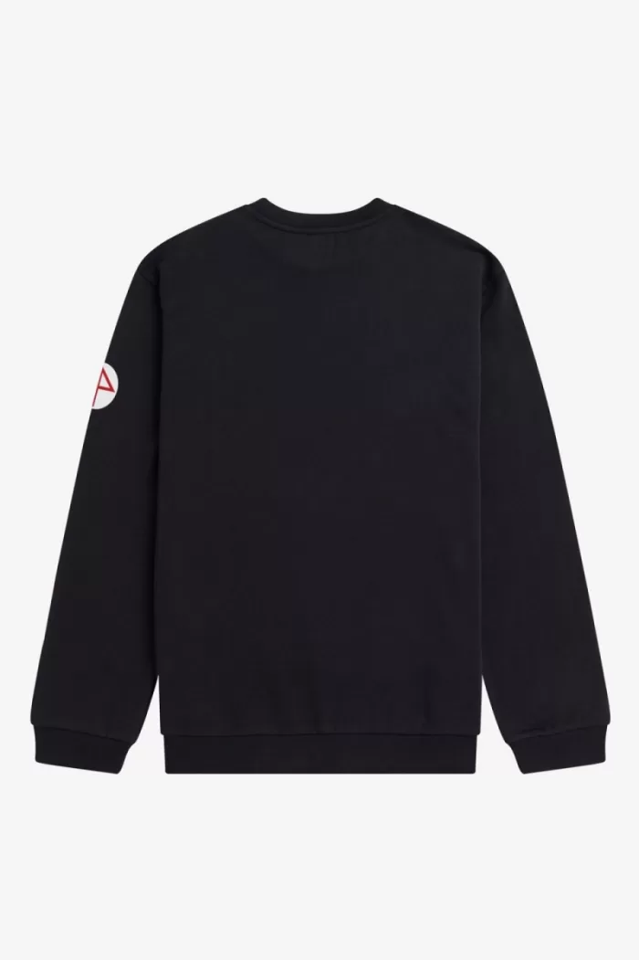 Fred Perry Printed Men’s Sweatshirts Black AMCXD6098