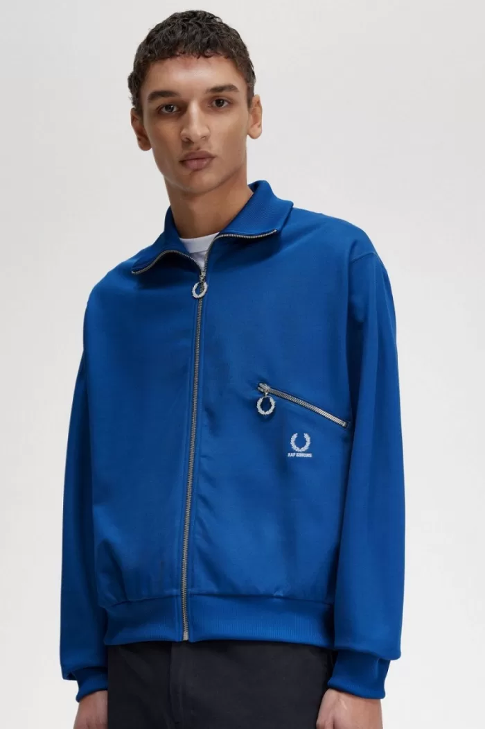 Fred Perry Printed Men’s Track Jackets Royal Blue INZPG0316