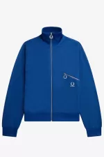 Fred Perry Printed Men’s Track Jackets Royal Blue INZPG0316