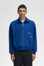 Fred Perry Printed Men’s Track Jackets Royal Blue INZPG0316