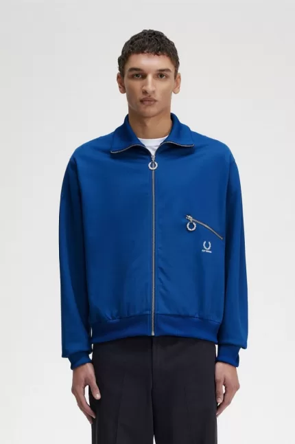 Fred Perry Printed Men’s Track Jackets Royal Blue INZPG0316