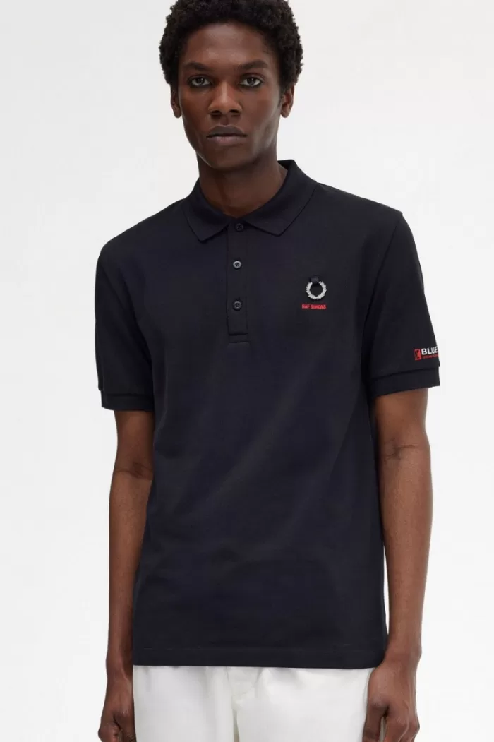 Fred Perry Printed Sleeve Men’s Polo Shirt Black HTPFQ8601