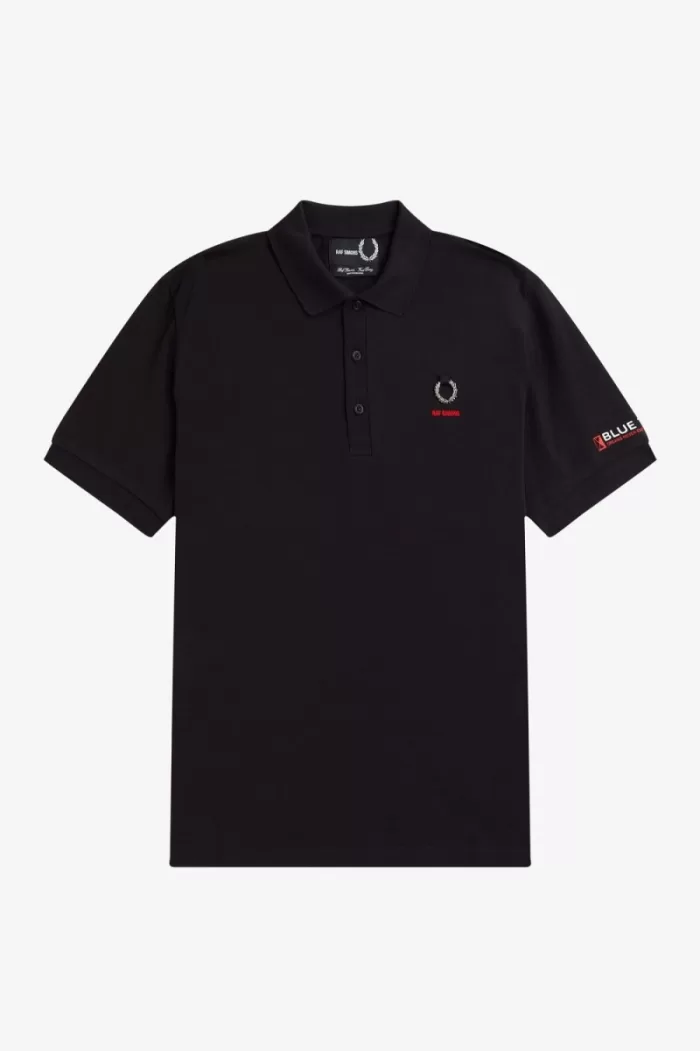 Fred Perry Printed Sleeve Men’s Polo Shirt Black HTPFQ8601