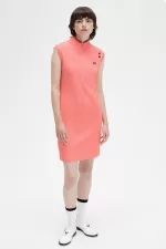 Fred Perry Printed Trim Piqué Women’s Dress Coral Heat AVOGY0182