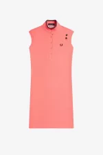 Fred Perry Printed Trim Piqué Women’s Dress Coral Heat AVOGY0182