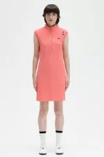 Fred Perry Printed Trim Piqué Women’s Dress Coral Heat AVOGY0182