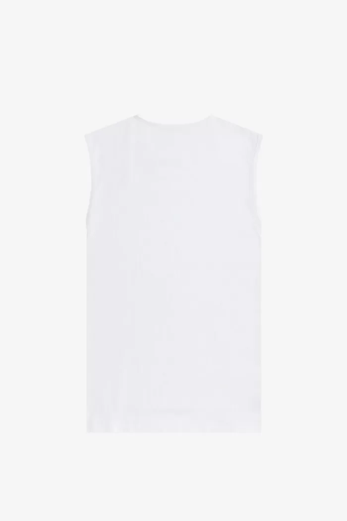 Fred Perry Printed Vest Men’s T-Shirt White VIXQA3486