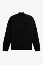 Fred Perry Quilted Knitted Men’s Jackets Black XCZSP6021