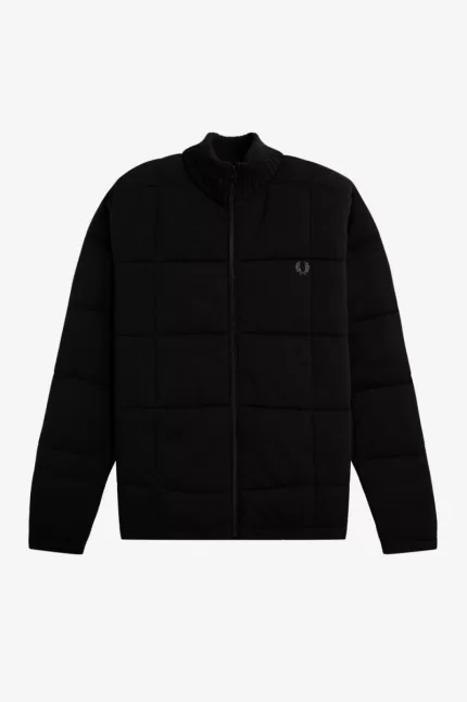 Fred Perry Quilted Knitted Men’s Jackets Black XCZSP6021