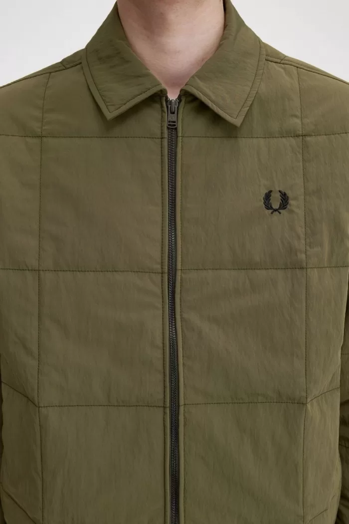 Fred Perry Quilted Men’s Shirt Uniform Green WNQSI7394