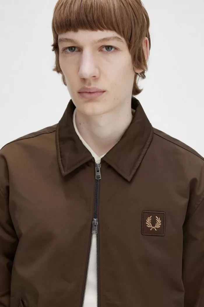 Fred Perry Quilted Zip Through Men’s Jackets Burnt Tobacco VXFWZ0147