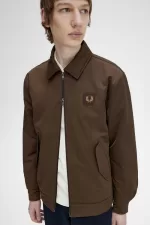 Fred Perry Quilted Zip Through Men’s Jackets Burnt Tobacco VXFWZ0147