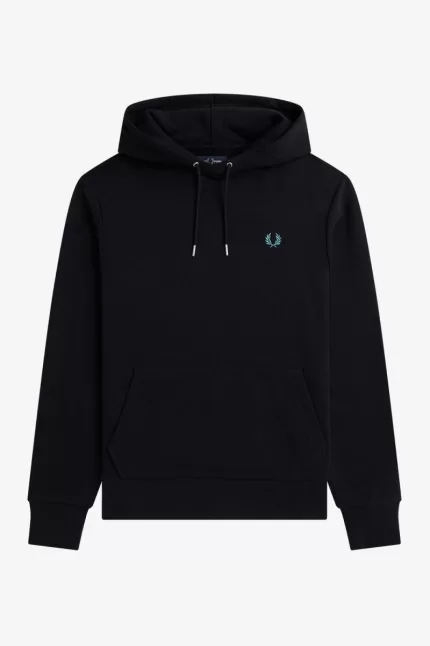 Fred Perry Rave Graphic Hooded Men’s Sweatshirts Black QIJOY1745