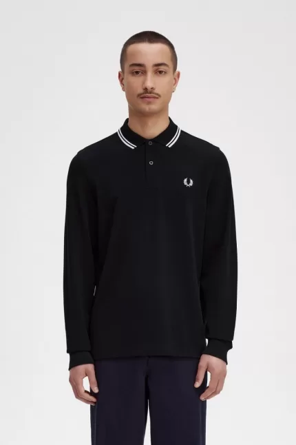 Fred Perry Rave Graphic Long Sleeve Men’s Shirt Black PJIMT8027