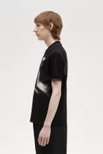 Fred Perry Rave Graphic Men’s Polo Shirt Black QZXDC2731