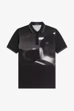 Fred Perry Rave Graphic Men’s Polo Shirt Black QZXDC2731