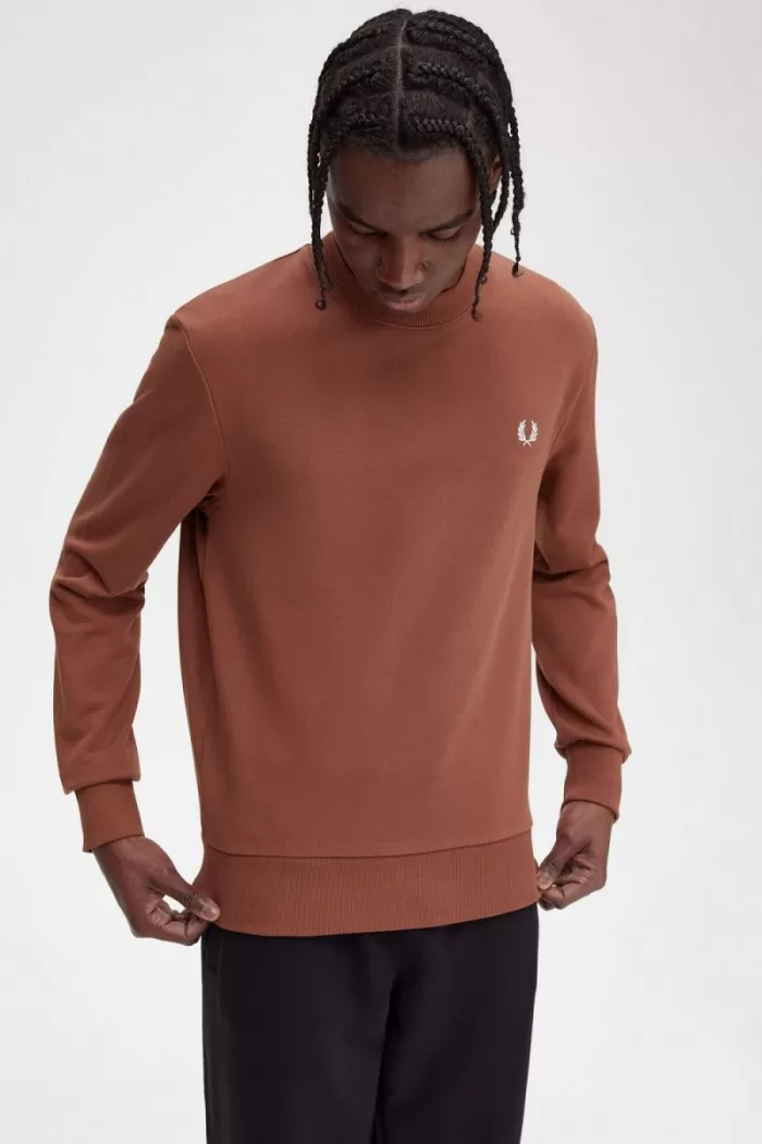 Fred Perry Rave Graphic Men’s Sweatshirts Whisky Brown NRZLY8435