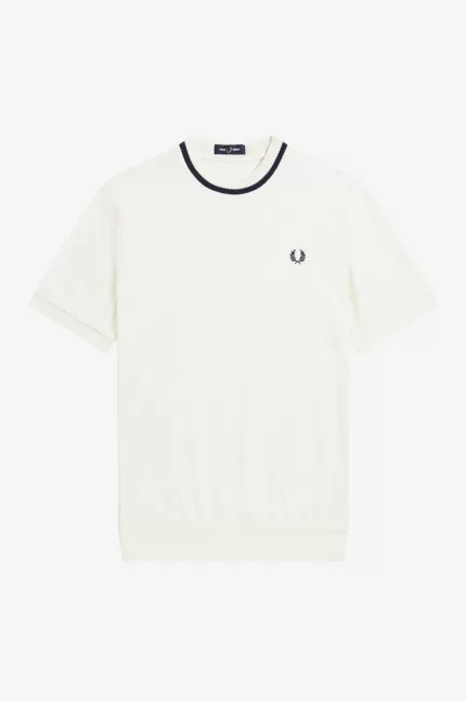 Fred Perry Reissues Crew Neck Piqué Men’s T-Shirt Beige VNFIE0149