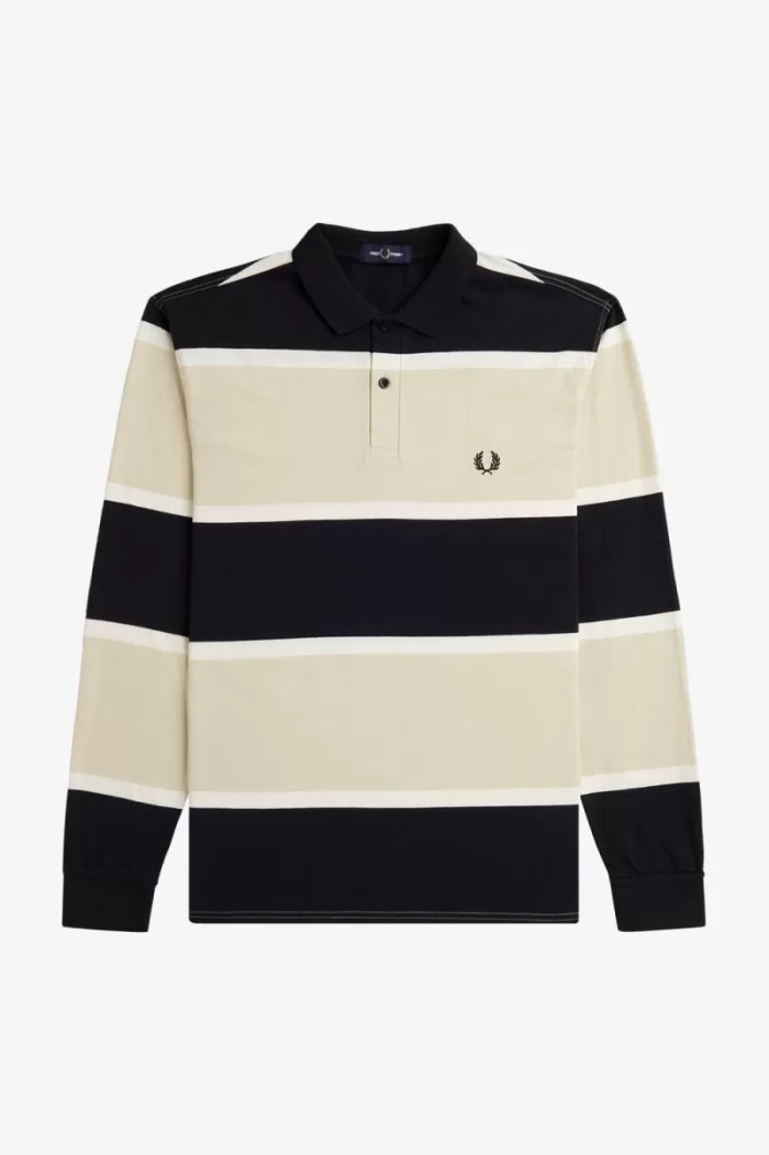 Fred Perry Relaxed Stripe Men’s Polo Shirt Oatmeal EJYUS9208