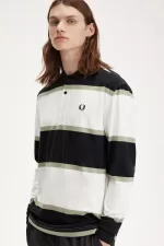 Fred Perry Relaxed Stripe Men’s Polo Shirt Snow White BFGHY9528