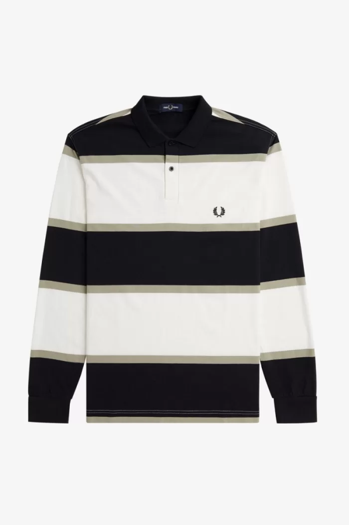 Fred Perry Relaxed Stripe Men’s Polo Shirt Snow White BFGHY9528