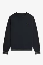 Fred Perry Rib Detail Men’s Sweatshirts Black GSXJQ1362