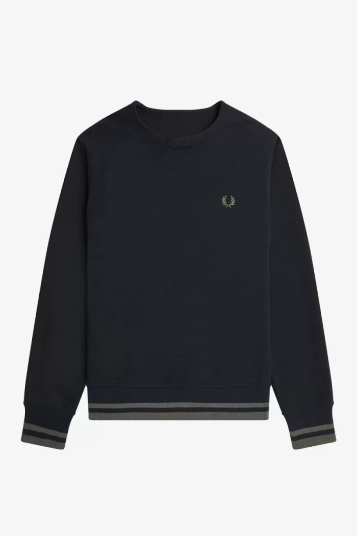 Fred Perry Rib Detail Men’s Sweatshirts Black GSXJQ1362