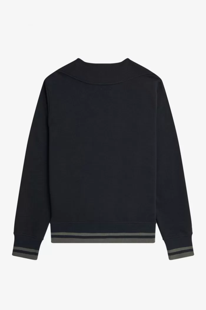 Fred Perry Rib Detail Men’s Sweatshirts Black GSXJQ1362