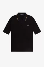 Fred Perry Ribbed Knitted Women’s Shirt Black HIAPG5168