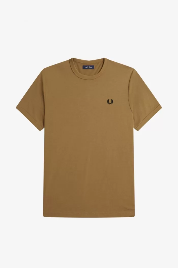 Fred Perry Ringer Men’s T-Shirt Brown VJNGA2318