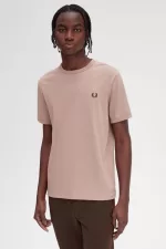 Fred Perry Ringer Men’s T-Shirt Dark Pink XSRBH4380