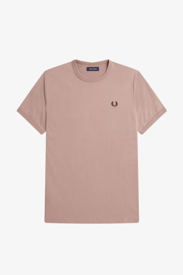 Fred Perry Ringer Men’s T-Shirt Dark Pink XSRBH4380