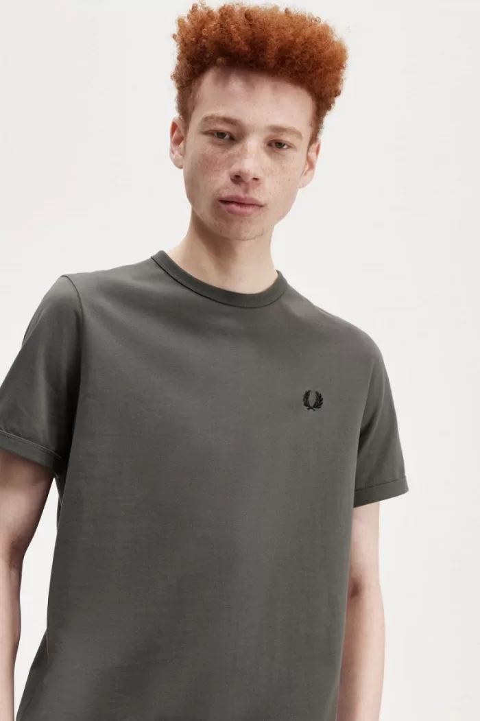 Fred Perry Ringer Men’s T-Shirt Field Green IHMKB0123