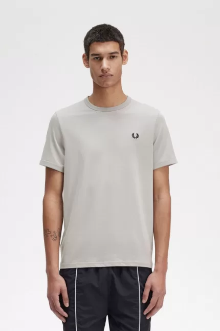 Fred Perry Ringer Men’s T-Shirt Grey KBJIL5329