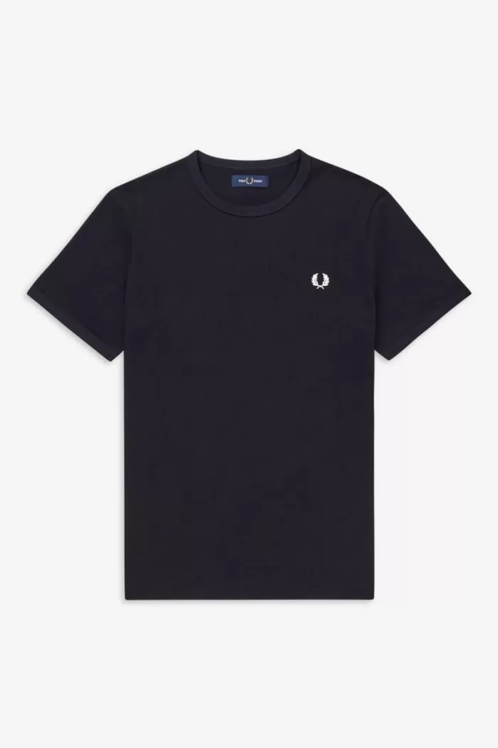 Fred Perry Ringer Men’s T-Shirt Navy WBNCK6905