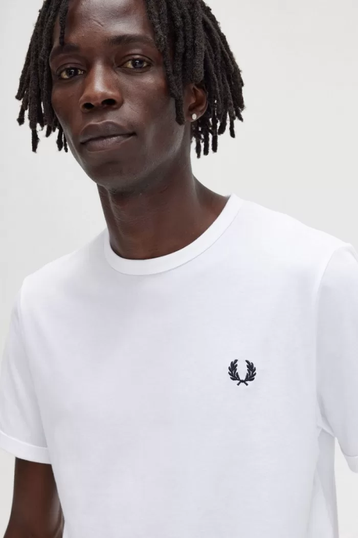 Fred Perry Ringer Men’s T-Shirt White NDTPZ2810