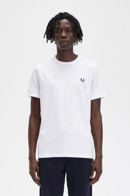 Fred Perry Ringer Men’s T-Shirt White NDTPZ2810