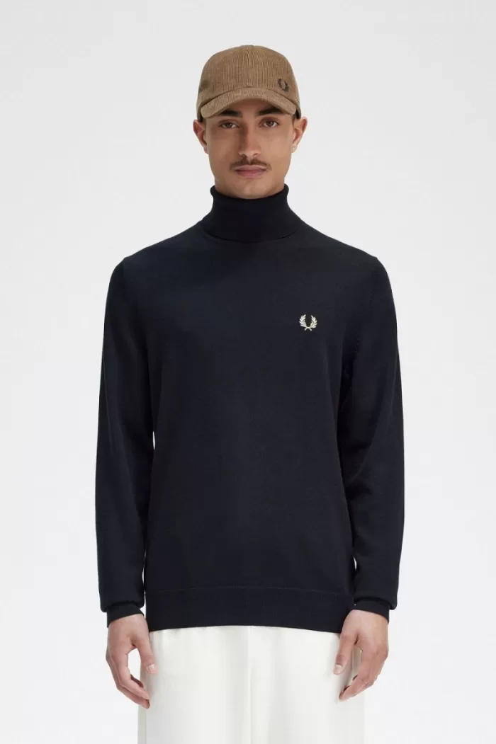 Fred Perry Roll Neck Men’s Jumper Black CQIMT0132