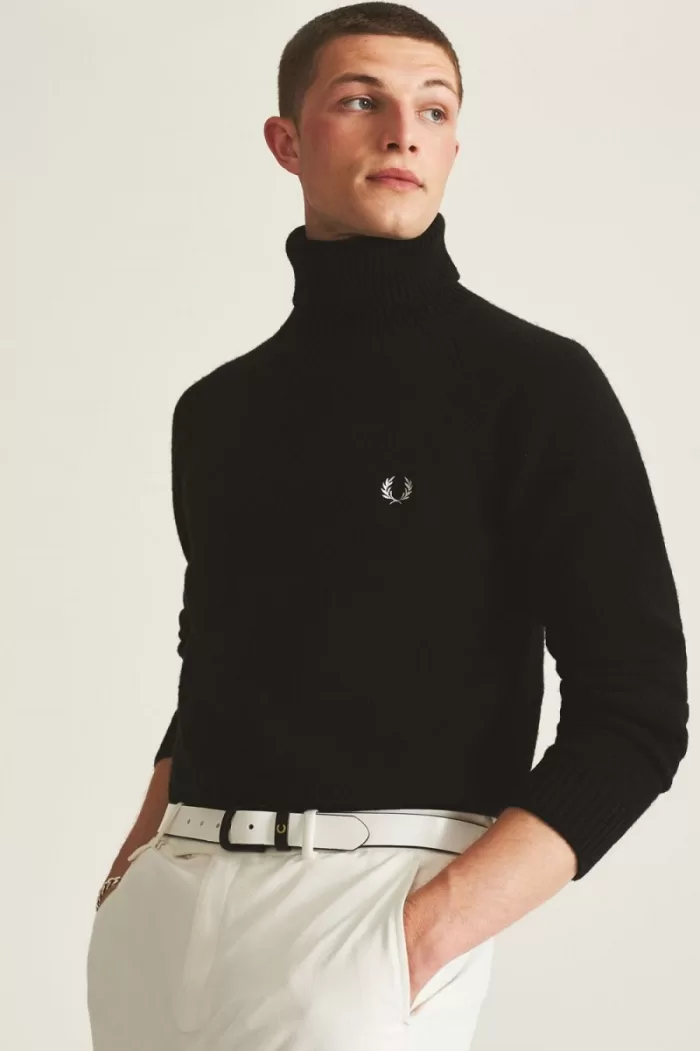 Fred Perry Roll Neck Men’s Jumper Black SDPNB7649