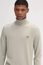 Fred Perry Roll Neck Men’s Jumper Dark Oatmeal DFXKT9058