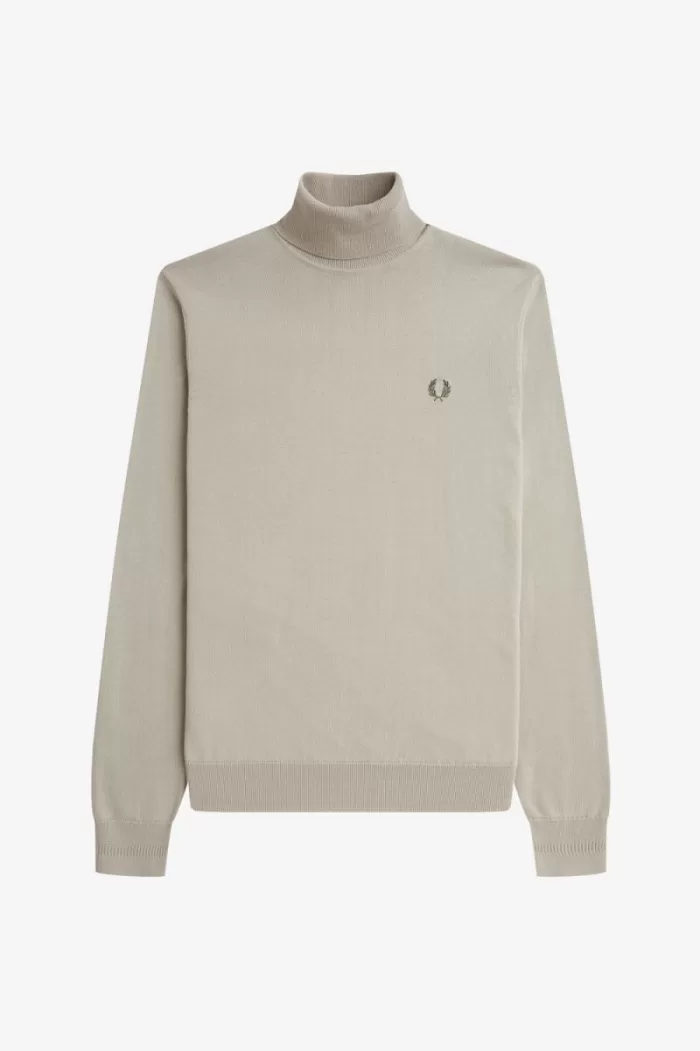 Fred Perry Roll Neck Men’s Jumper Dark Oatmeal DFXKT9058