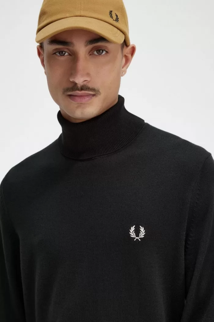 Fred Perry Roll Neck Men’s Jumper Night Green PVLUX3502