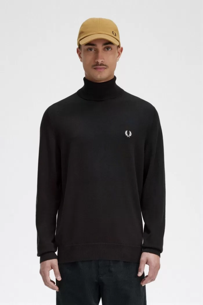 Fred Perry Roll Neck Men’s Jumper Night Green PVLUX3502