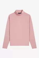 Fred Perry Roll Neck Women’s T-Shirt Dusty Rose Pink JQRPZ7684